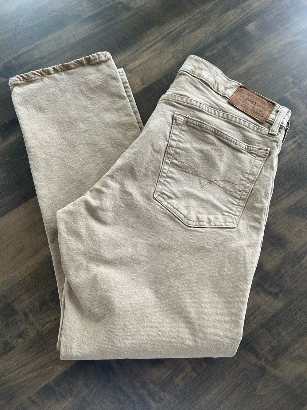 Ralph Lauren Men’s Slim Straight Jeans in Beige